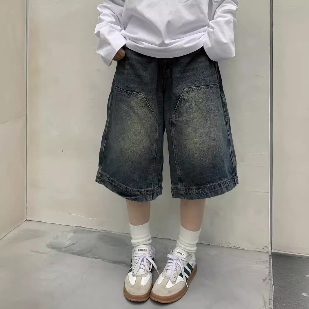 Cargo Pant Wide - النساء Y2K خمر فضفاض شورتات جينز