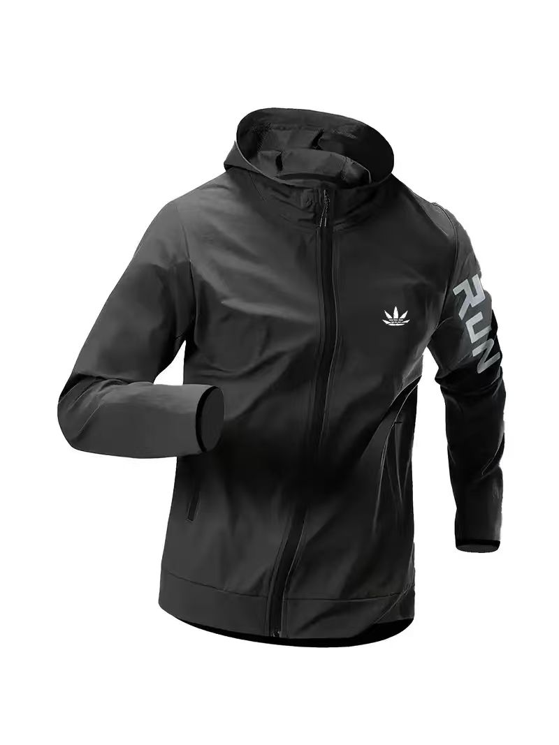 Reflective Jacket Running - سترة رياضية رجالية مقاومة للرياح بغطاء