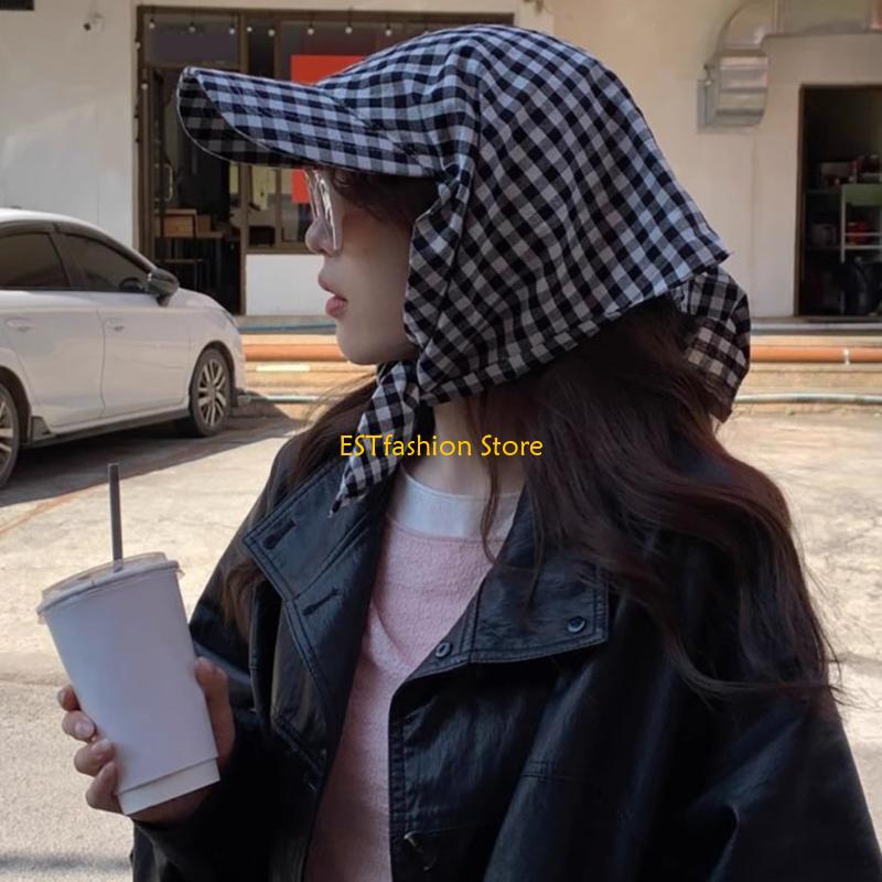 Street Fashion Reference - Y5GC قبعة وشاح شعبية منقوشة قبعة