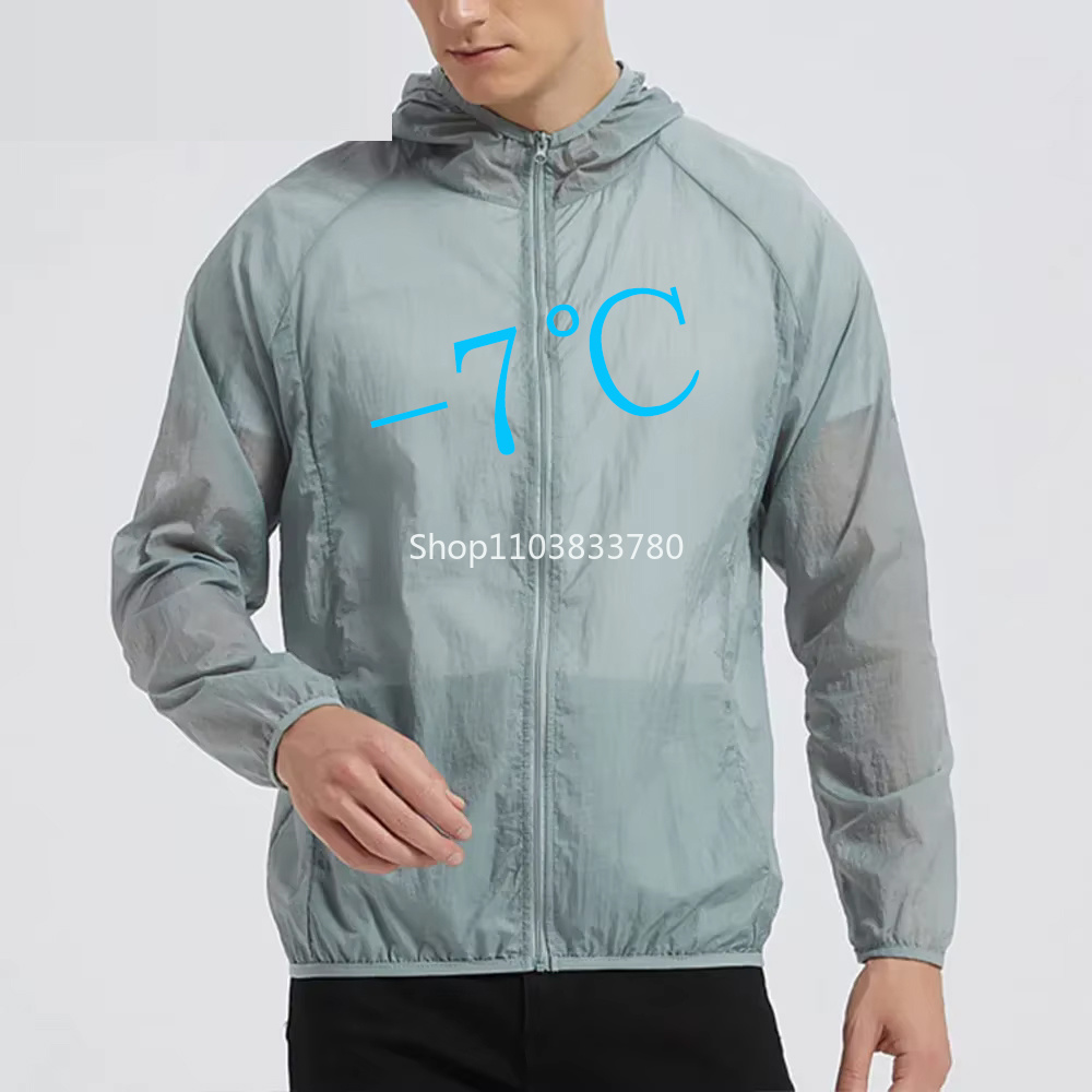 Reflective Jacket Running - سترة رجالية بقلنسوة للحماية من الشمس،