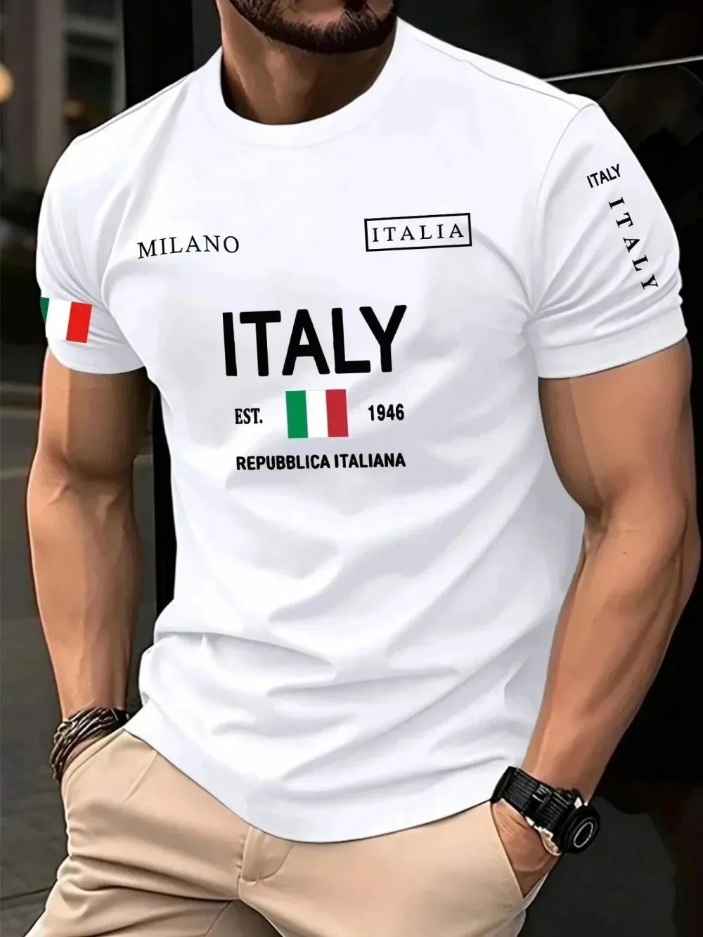 تي شيرت رجالي بتصميم ثلاثي الأ - مراجعة Street Fashion Of Milan وسعره
