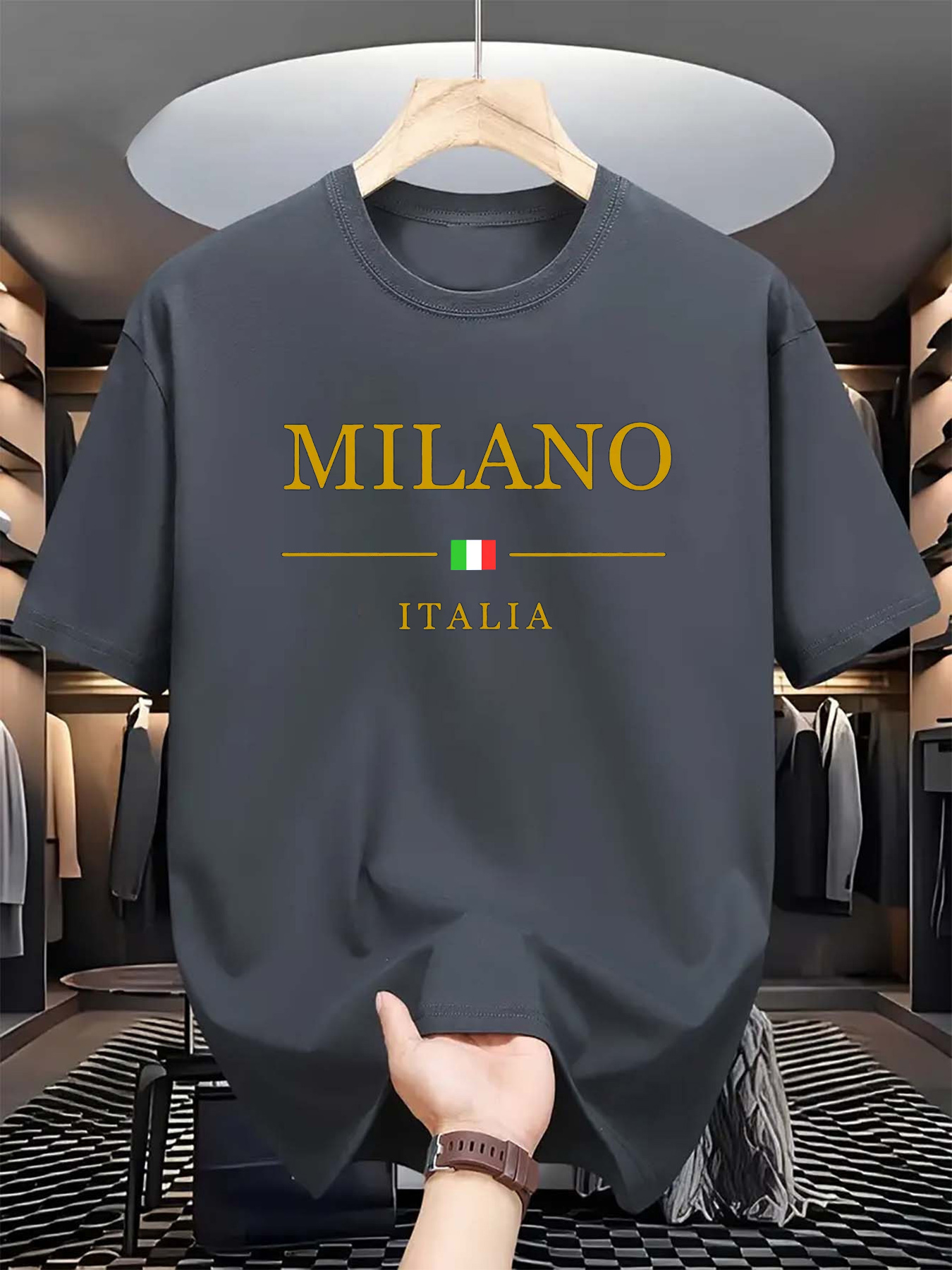 تي شيرت رجالي صيفي مطبوع ثلاثي - مراجعة Street Fashion Of Milan وسعره