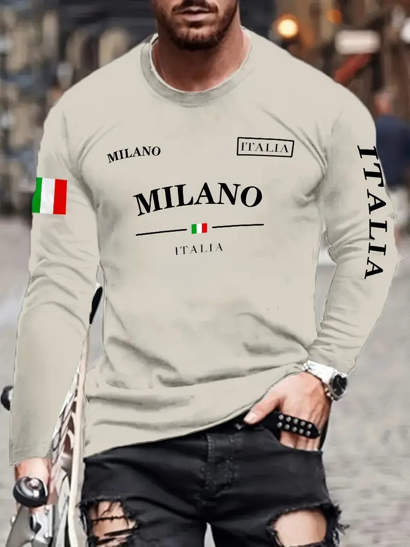 تي شيرت رجالي بأكمام طويلة لرب - مراجعة Street Fashion Of Milan وسعره